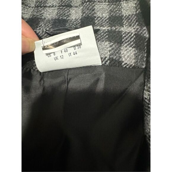 Akris punto Mixed tweed moto jacket gingham vegan leather 8 - Picture 7 of 15